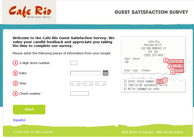 Cafe Rio Guest Satisfaction Survey