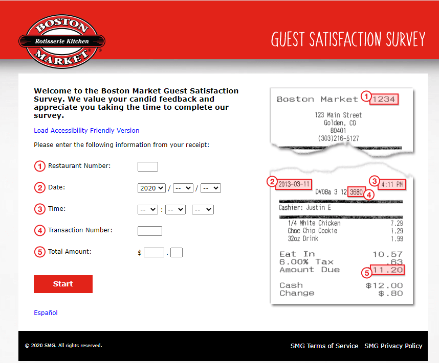 Take Boston Market Survey