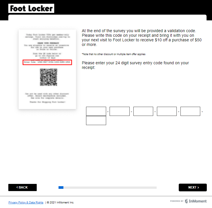 foot locker receipt