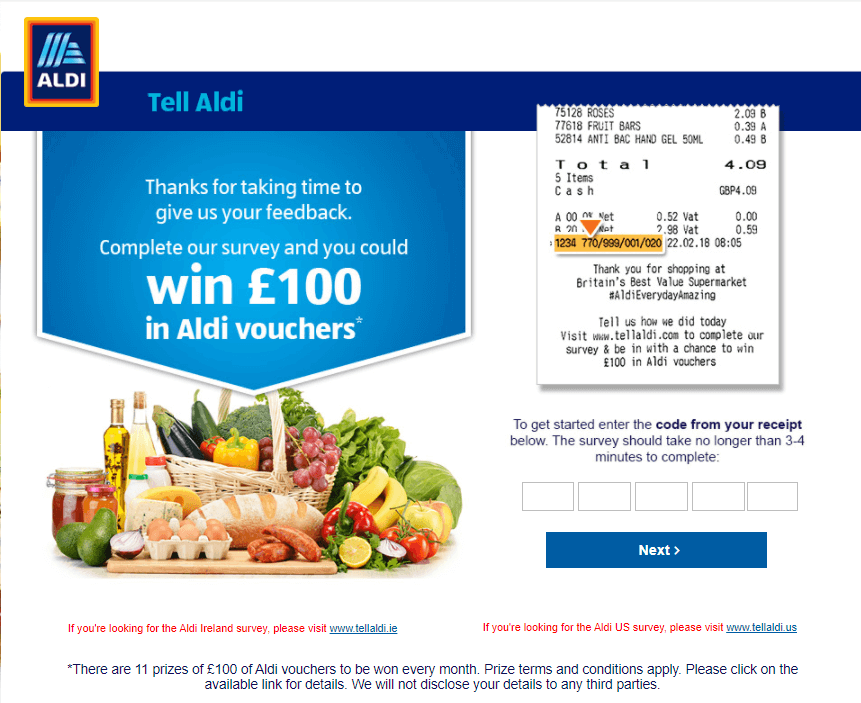 TellAldi survey uk