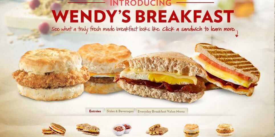 Wendys Breakfast Menu