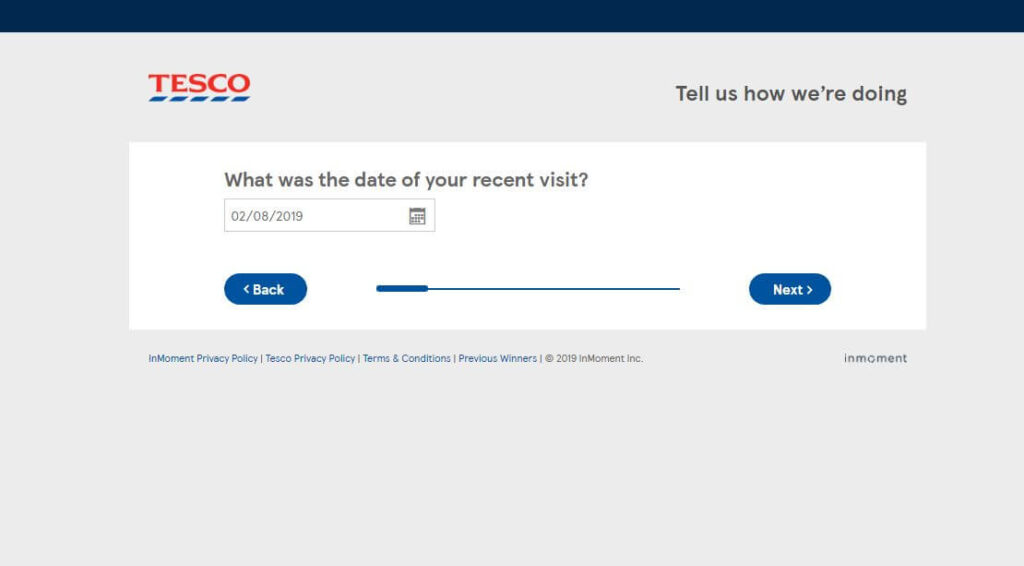 Tesco Survey visit date