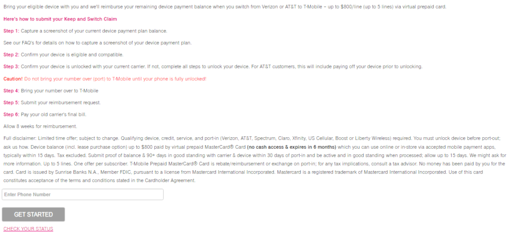 Check Your Eligibility for T Mobile Carrier Switch