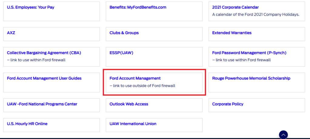 Click on Ford Account Management