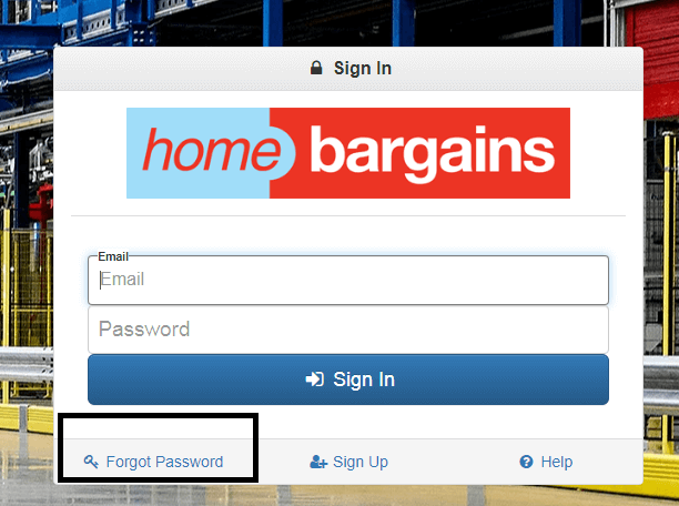 Click on Forgot Password in Home Bargains Login Page
