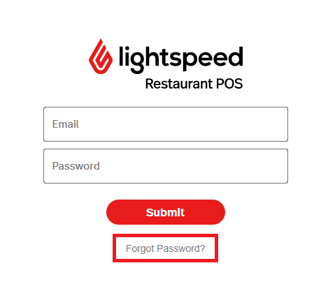 Click on Forgot Password in Lightspeed Restaurant POS Login Page