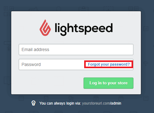 Click on Forgot Password in Lightspeed eCommerce Login Page