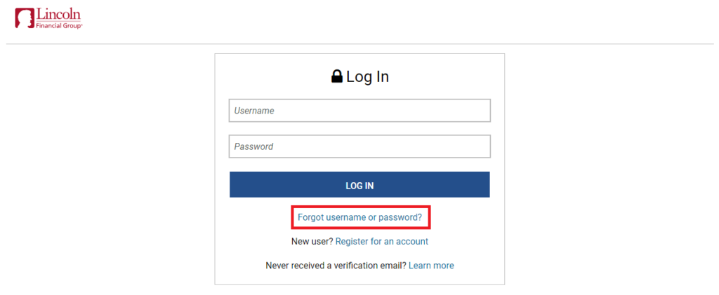 Click on Forgot Username and Password in My Lincoln Login Page