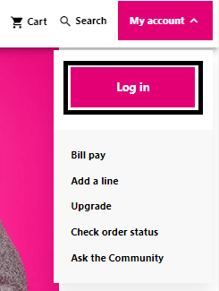 Click on Login in T Mobile Switch Website