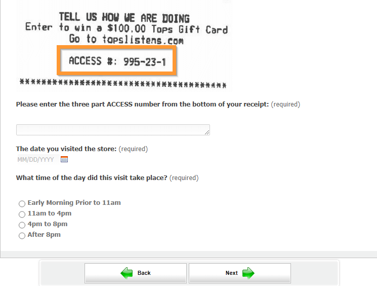 Enter Access Number and Click on Next