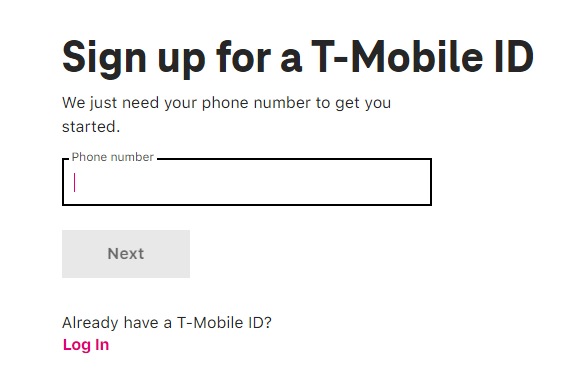 Enter Phone Number and Click on Next to Sign Up for Swich2TMobile