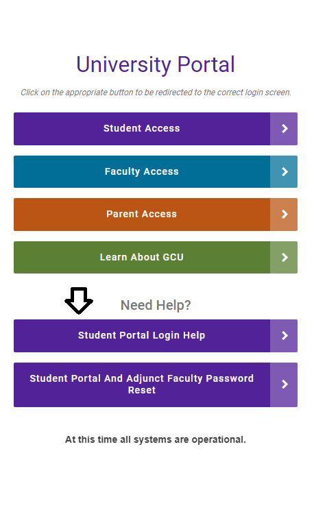 GCU Student Portal Login Help