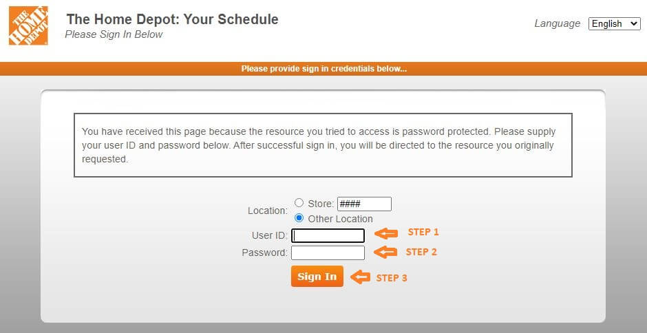 Home Depot Schedule login