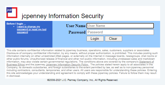 JCPenney Associate Kiosk at Home Login