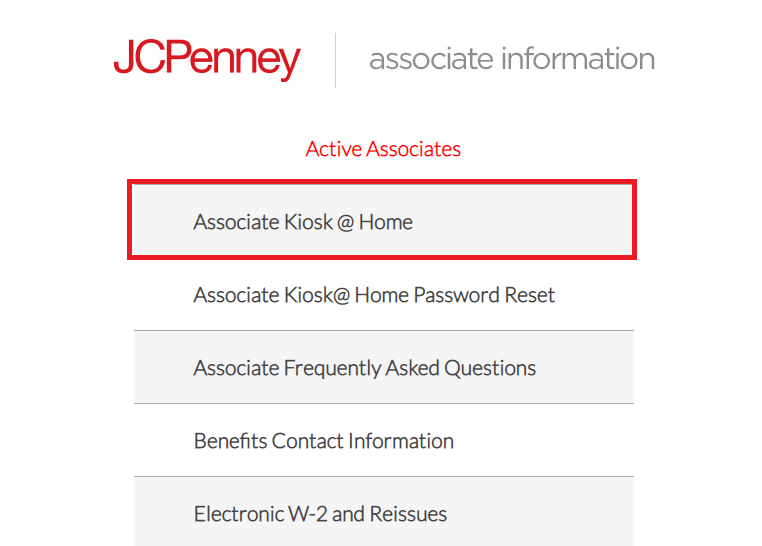 Select JCPenney Associate Kiosk at Home