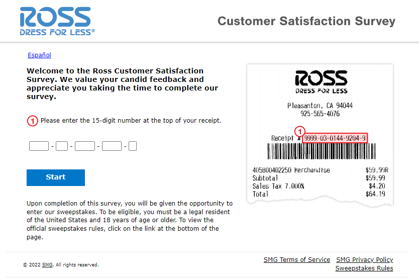 Take Part in Ross Customer Satisfaction Survey