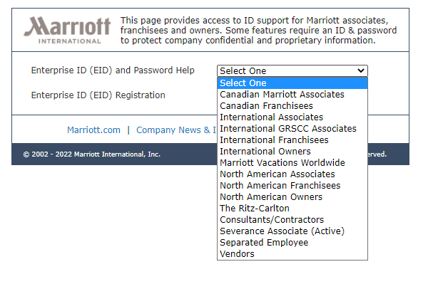 choose preferred option from dropdown menu