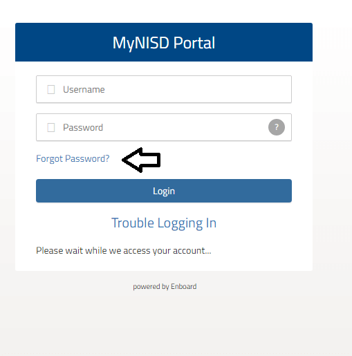 click on forgot password in my nisd portal login page
