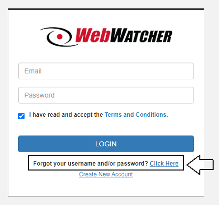 click on forgot username and password in webwatcher login page