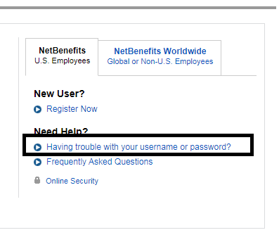 click on having trouble with your username and password in gd benefits login page
