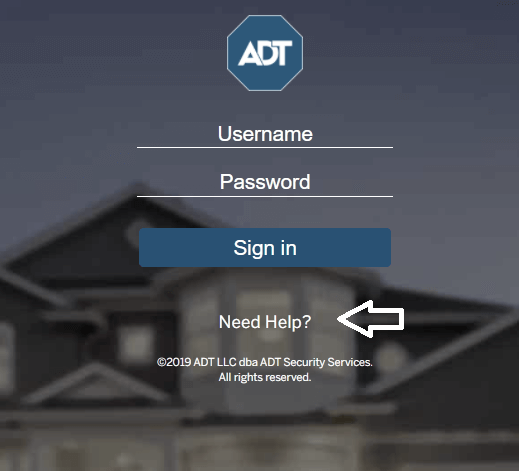 click on need help in adt mobile tech portal login page