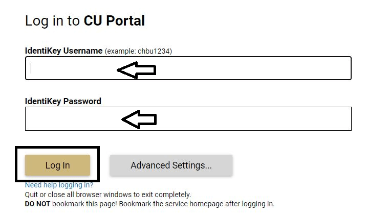 enter identikey username and password and then click on login