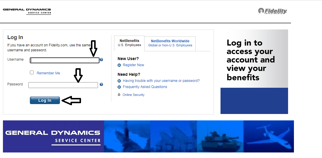 enter username and password to login into gd benefits account
