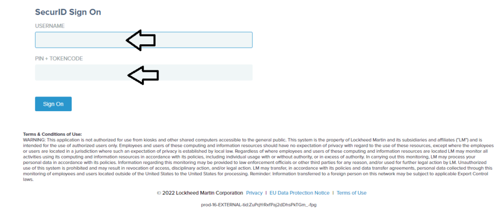 enter username and pin to login in lmpeople account