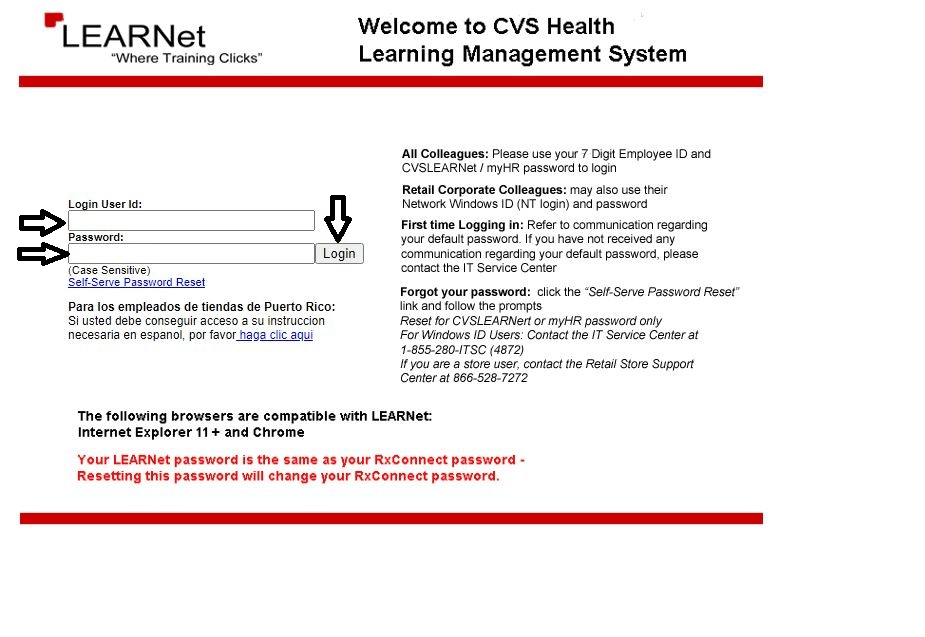 login to cvs learnet online portal