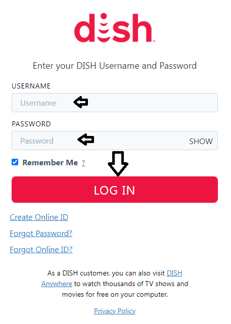 use dishanywhere activate to login