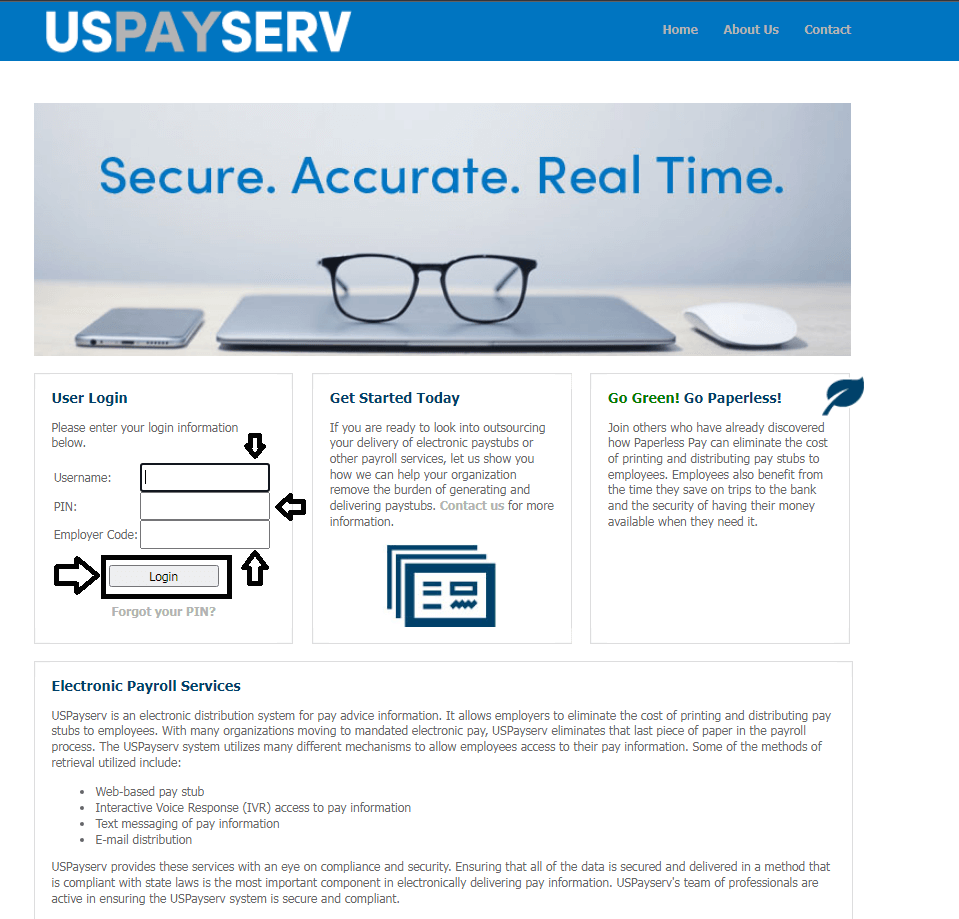 uspayserv login