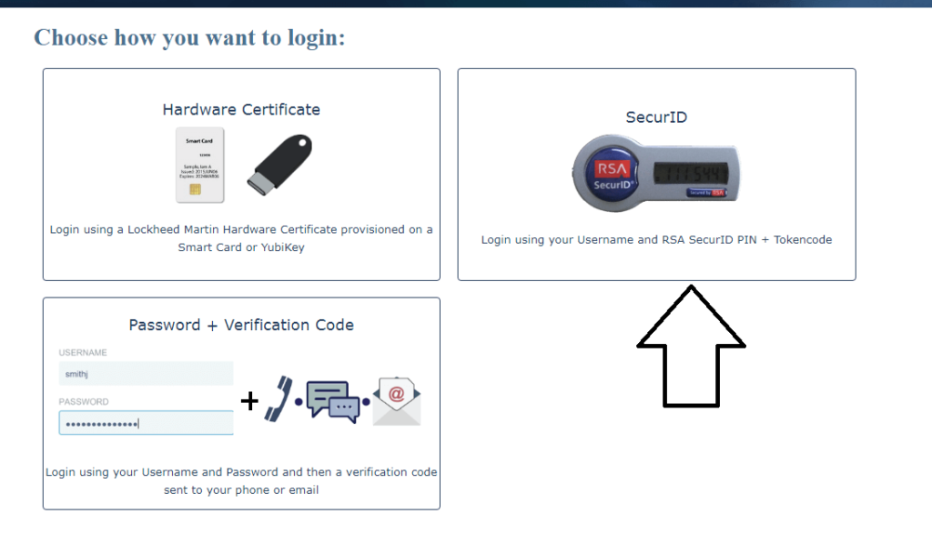 visit lmpeople website and select securid option in login page
