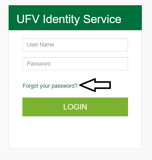 click on forgot your password in myufv login page