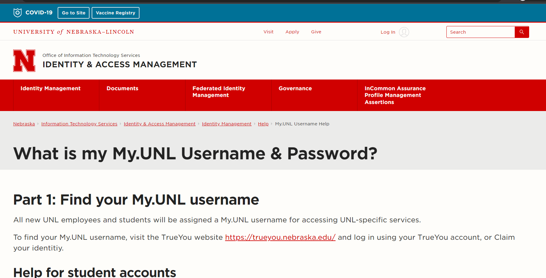 click on link and follow on screen instructions to recover unl firefly account username