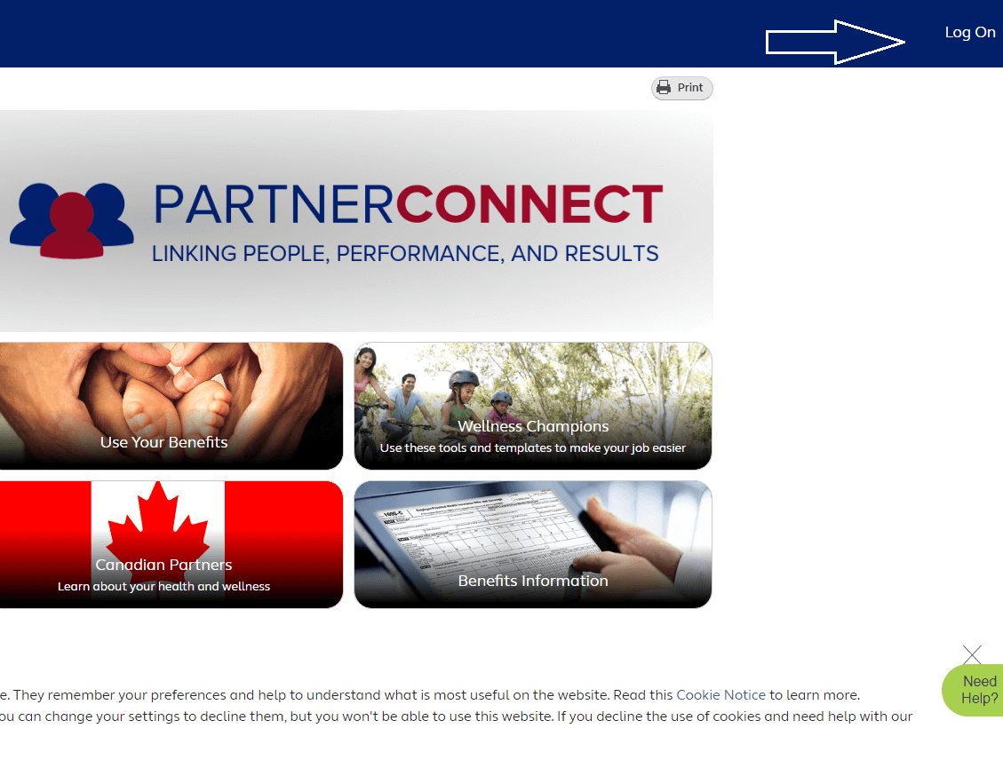 click on log on in partner connect cintas portal
