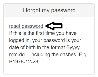 click on reset password in myofgteamsite login page