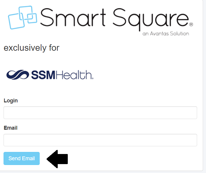 enter login and email and click on send email to reset smart square login password