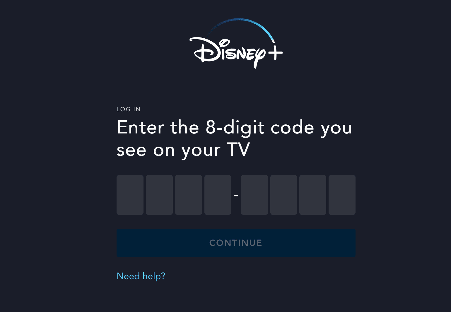 sign in to disney plus login begin with 8 digit code