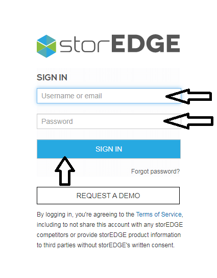 storedge login steps