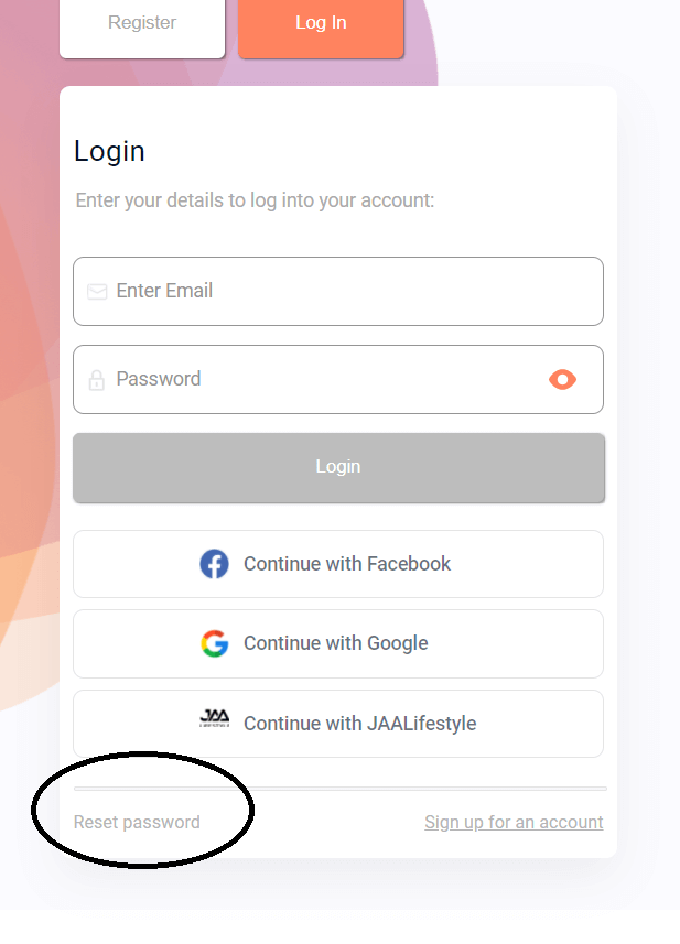 click on forgot password in eehhaaa login page