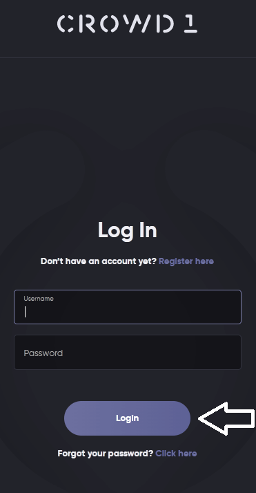 enter username and password for crowd1 login