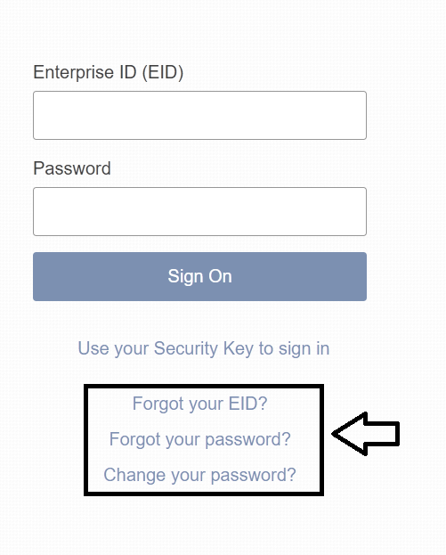 click on forgot eid or password in mgs marriot login page