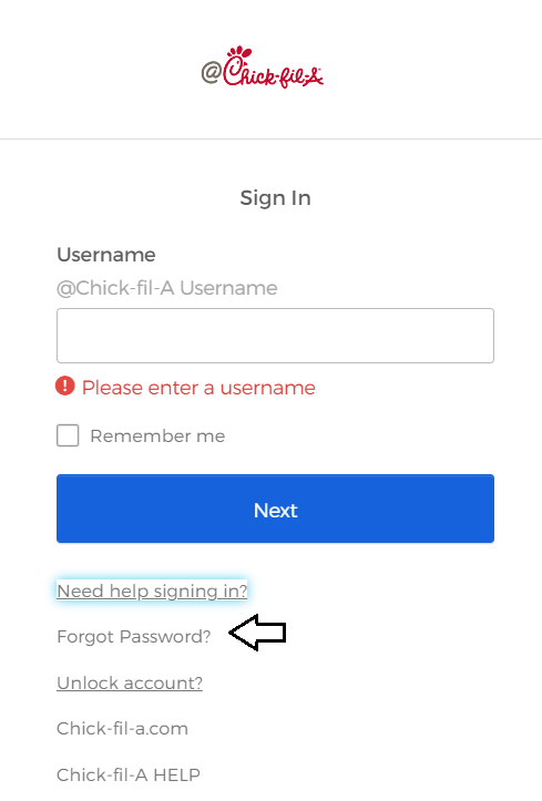 click on forgot password in cfahome portal