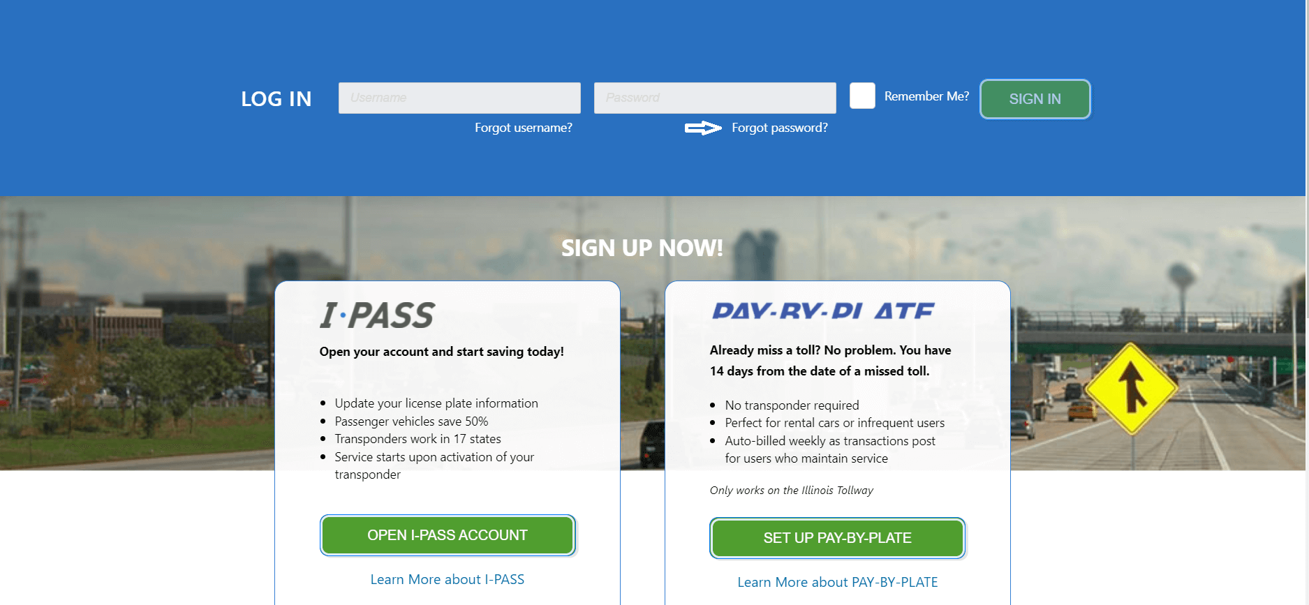 click on forgot password in getipass website