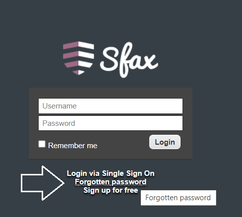 click on forgot password in sfaxme login portal