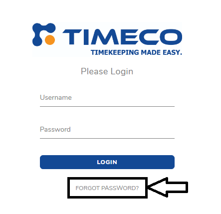 click on forgot password on timeco login page