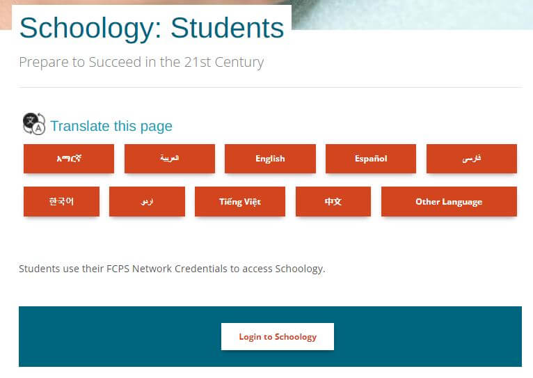 Schoology FCPS Login at Fcps.edu/Schoology/Students SIS FCPS Student