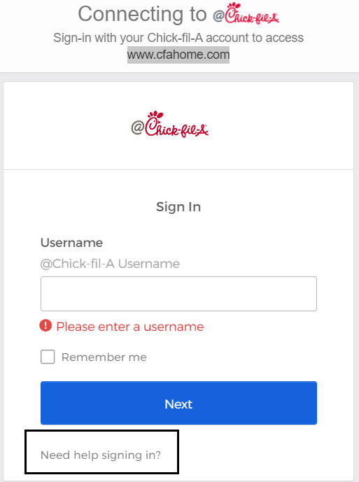 click on need help signing in