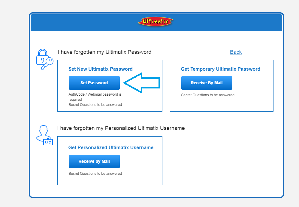 click on set password in tcs webmail app