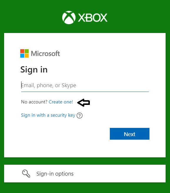 create xbox profile using microsoft login